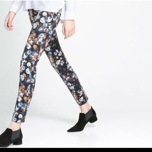 ZARA Floral Print Ponte Legging EUC Sz. XS